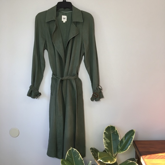 Gap Olive Green Classic Trench Coat - Picture 2 of 8